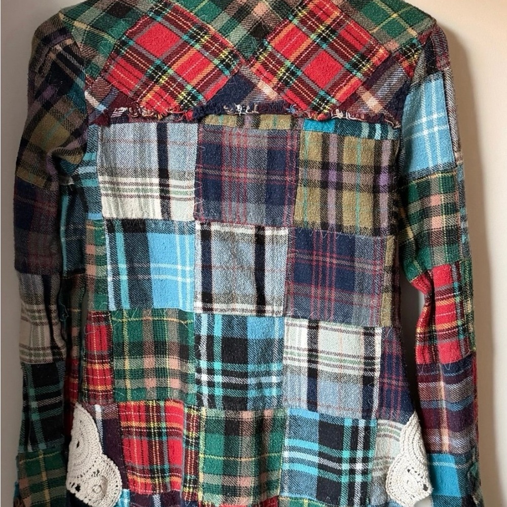 We The Free Patchwork Flannel Shirt- SM - Picture 3 of 4